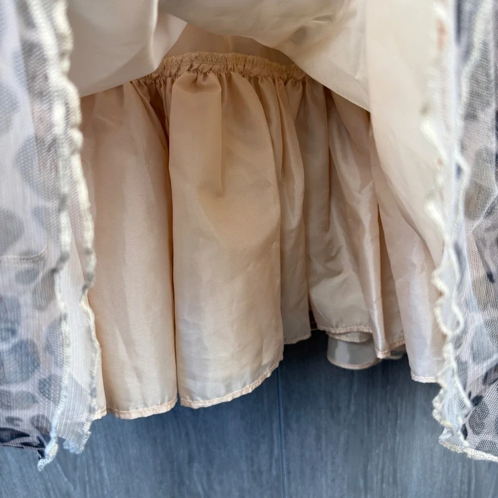 Bonnie Jean Leopard Print Tulle Dress Girls Size 7 Brown Animal Print Party Chic - Picture 7 of 10